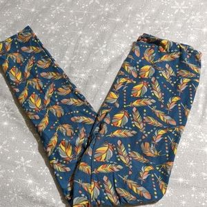 Lularoe teal feather leggings